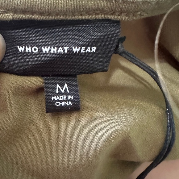 Who What Wear One-Shoulder Short Sleeve Dress in Martini Olive - Picture 3 of 5